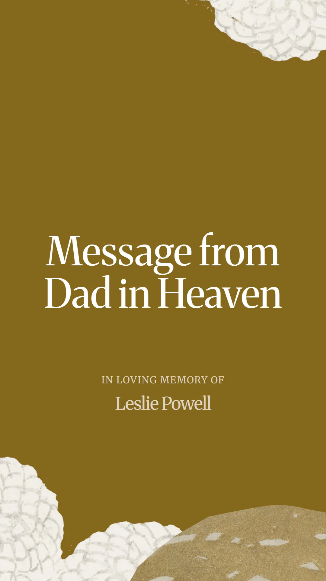 Message from Dad in Heaven