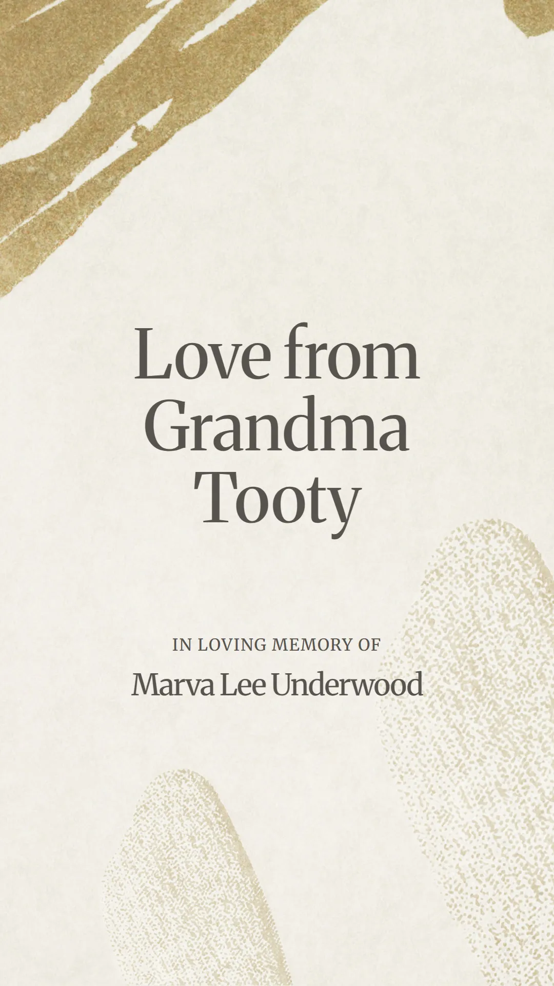 Love from Grandma Tooty