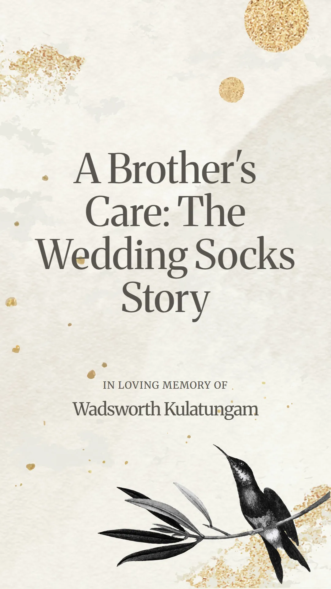 A Brother's Care: The Wedding Socks Story