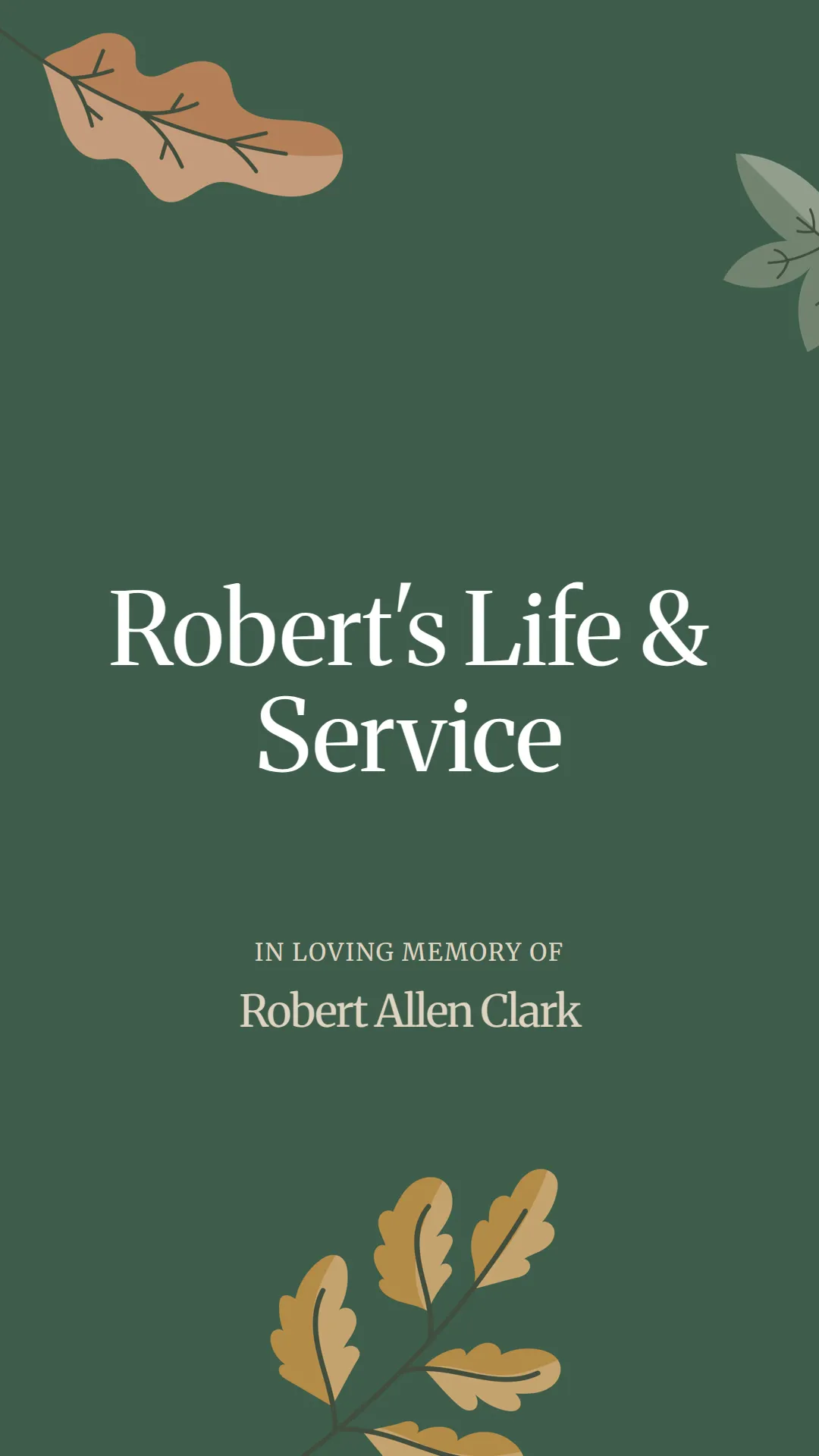Robert's Life and Service