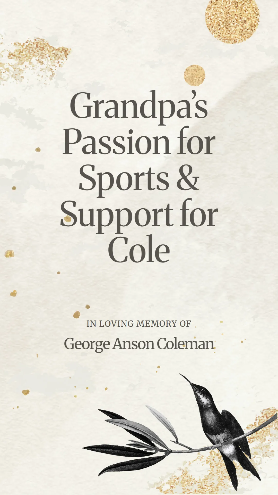 Grandpa’s Passion for Sports and Support for Cole