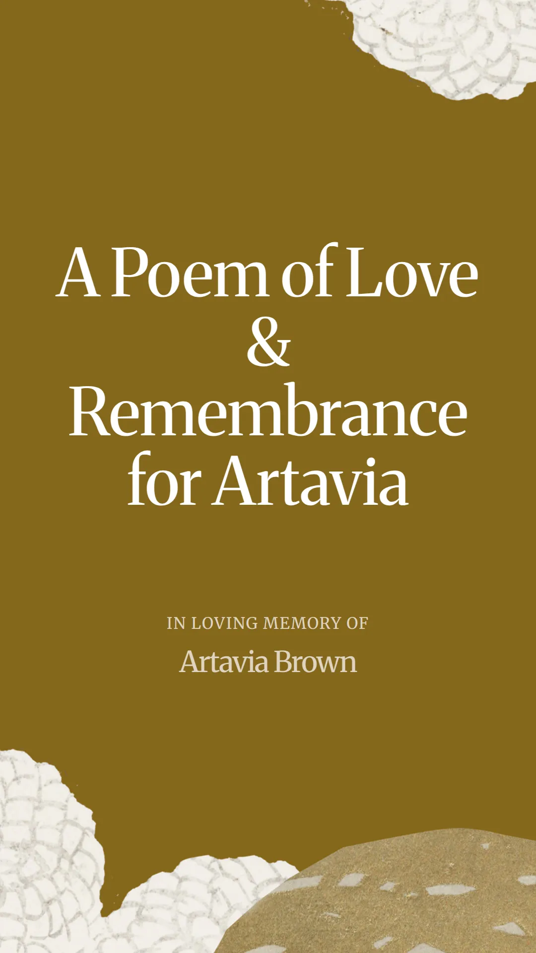 A Poem of Love and Remembrance for Artavia