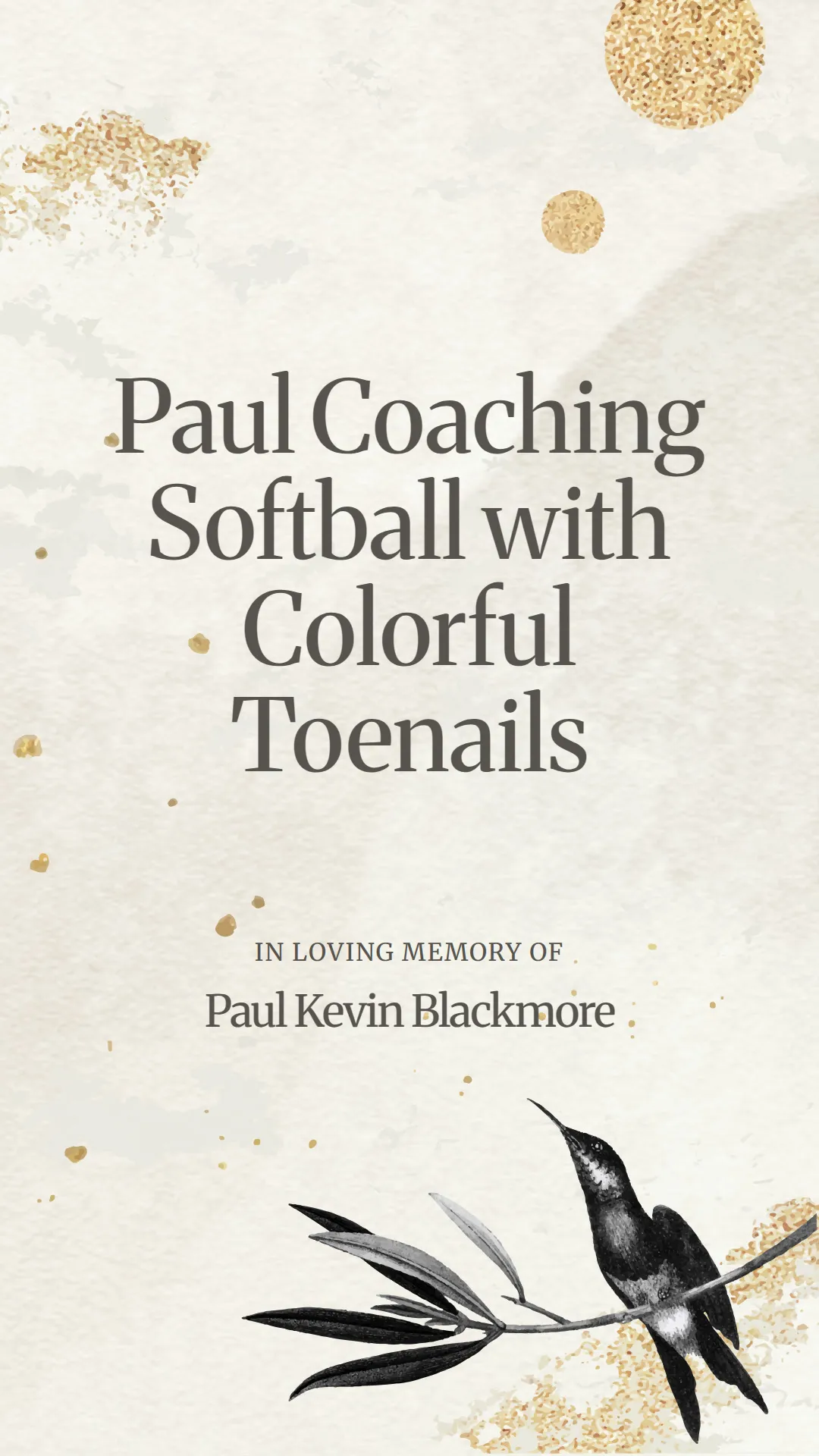 Paul Coaching Softball with Colorful Toenails