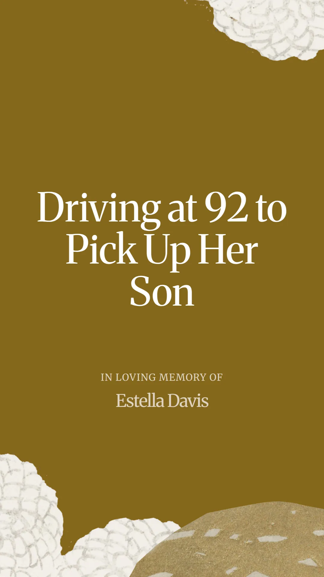 Driving at 92 to Pick Up Her Son