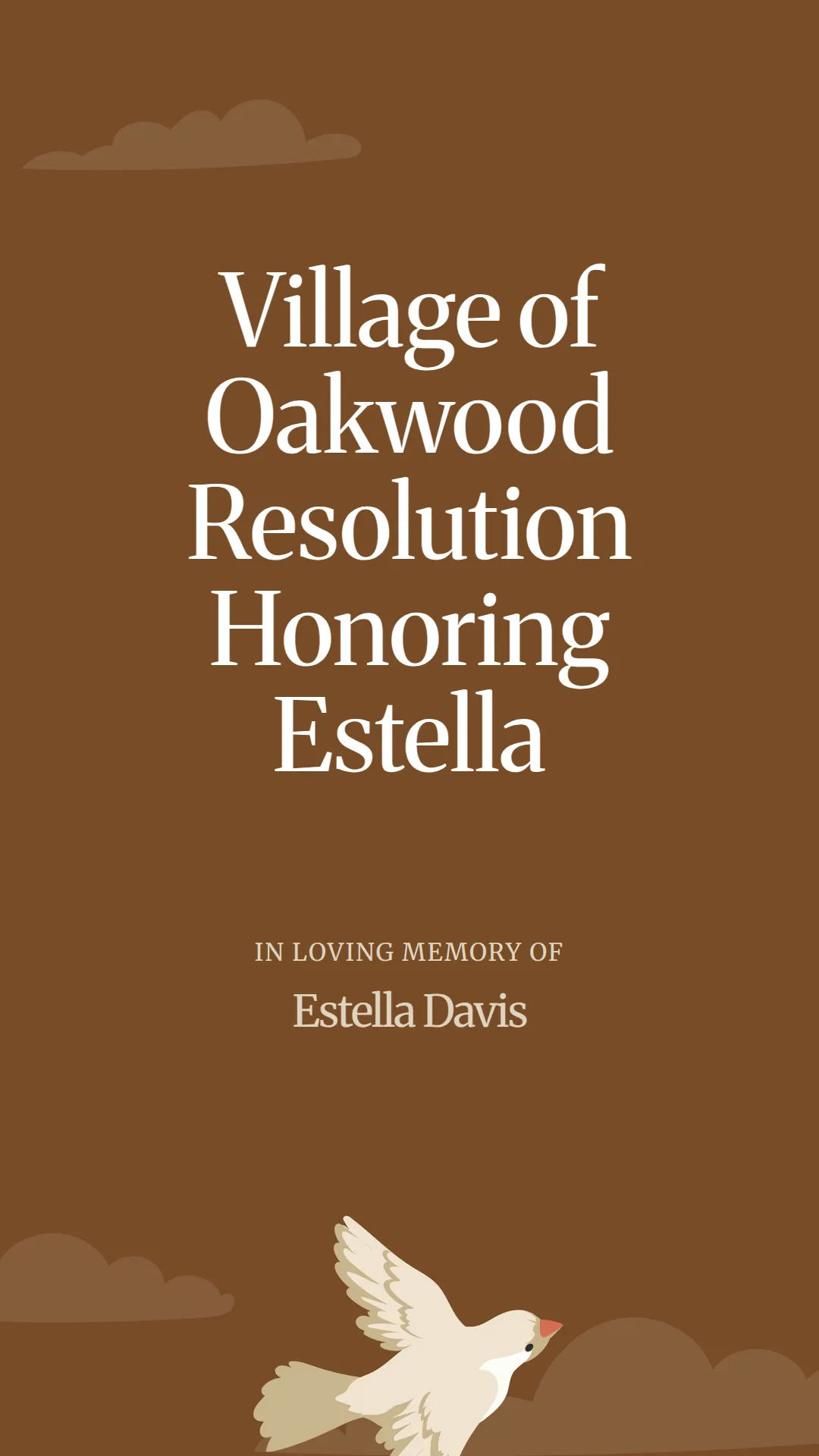 Village of Oakwood Resolution Honoring Estella