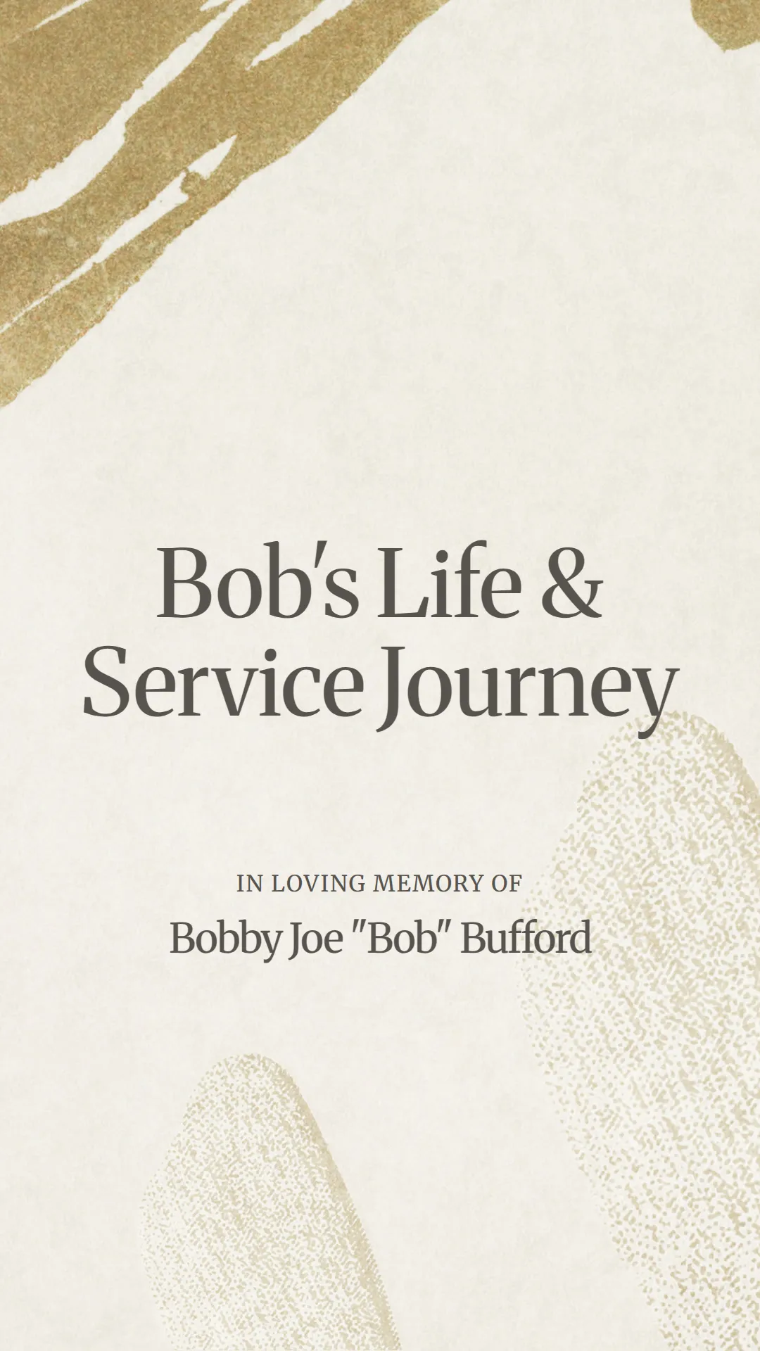 Bob's Life and Service Journey