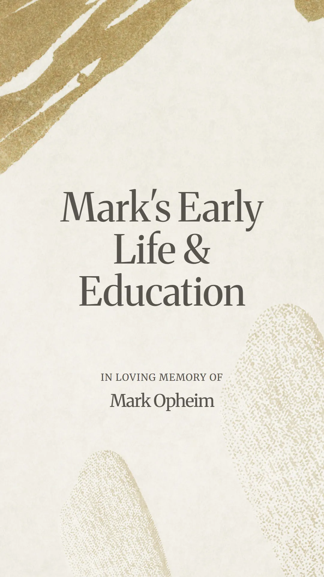 Mark's Early Life and Education