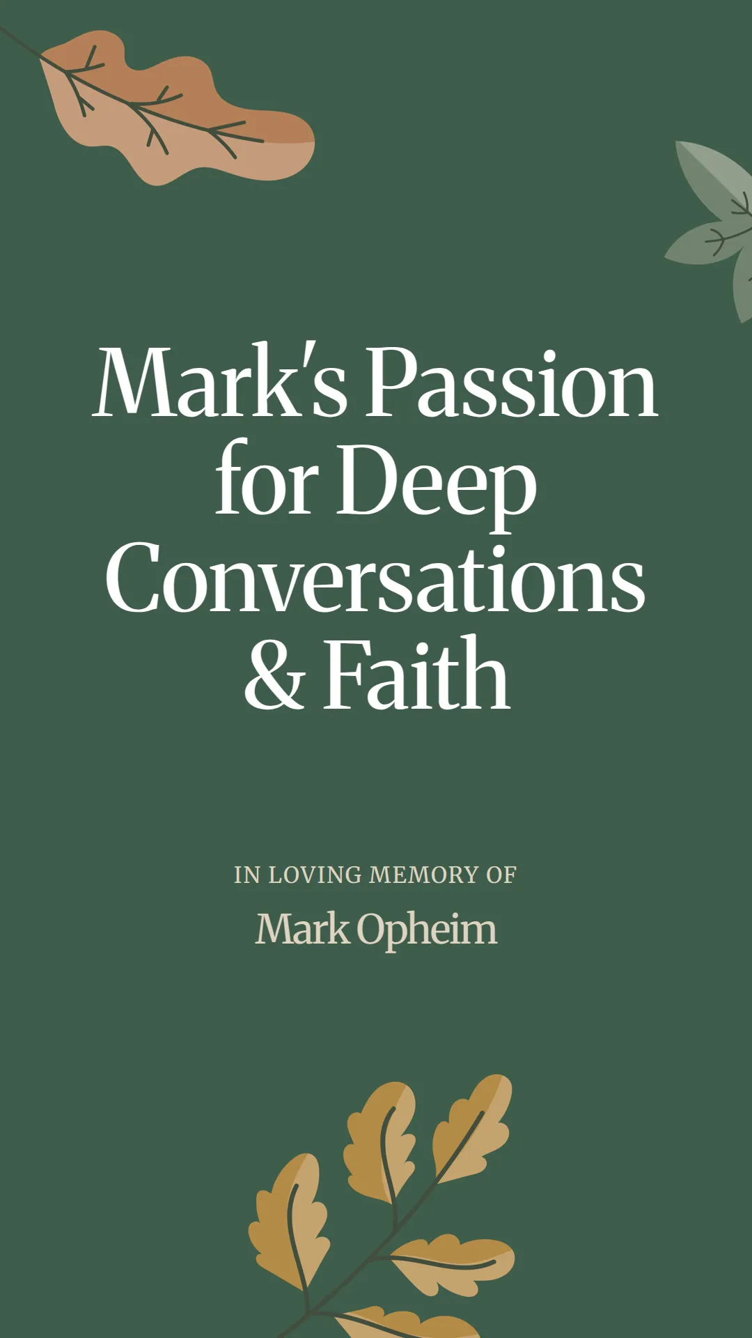 Mark's Passion for Deep Conversations and Faith