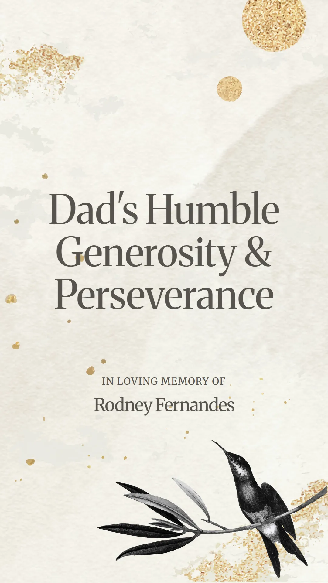 Dad's Humble Generosity and Perseverance