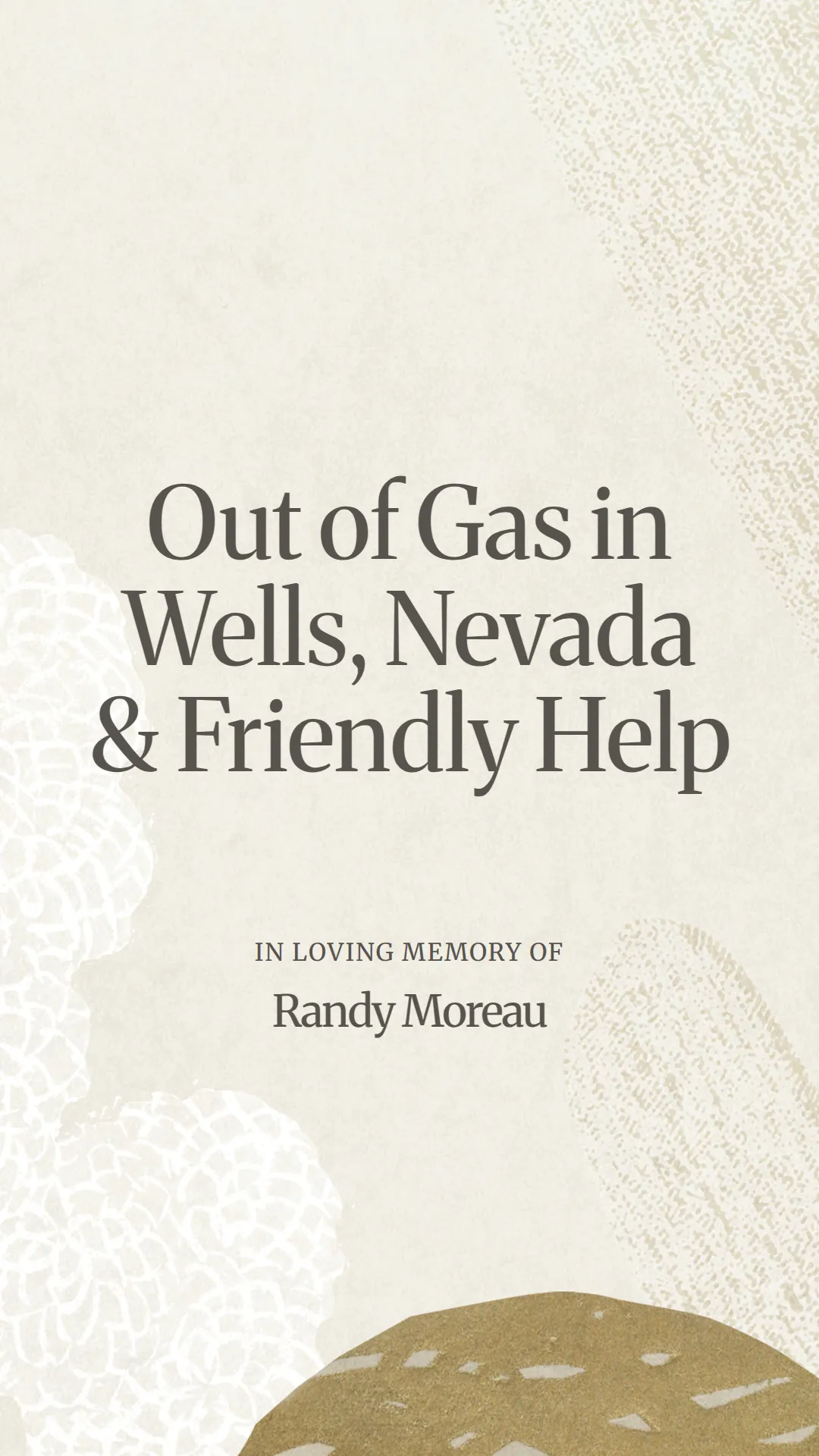 Out of Gas in Wells, Nevada and Friendly Help