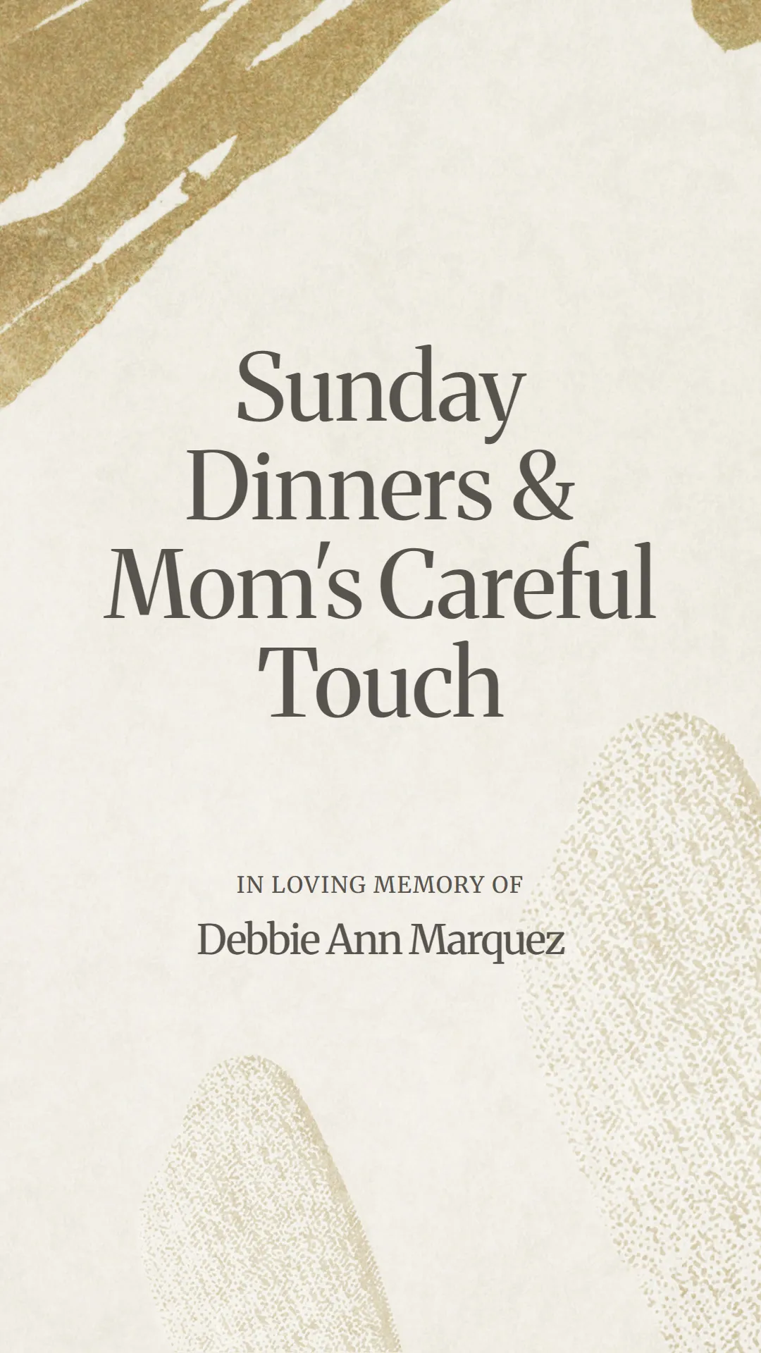 Sunday Dinners and Mom's Careful Touch