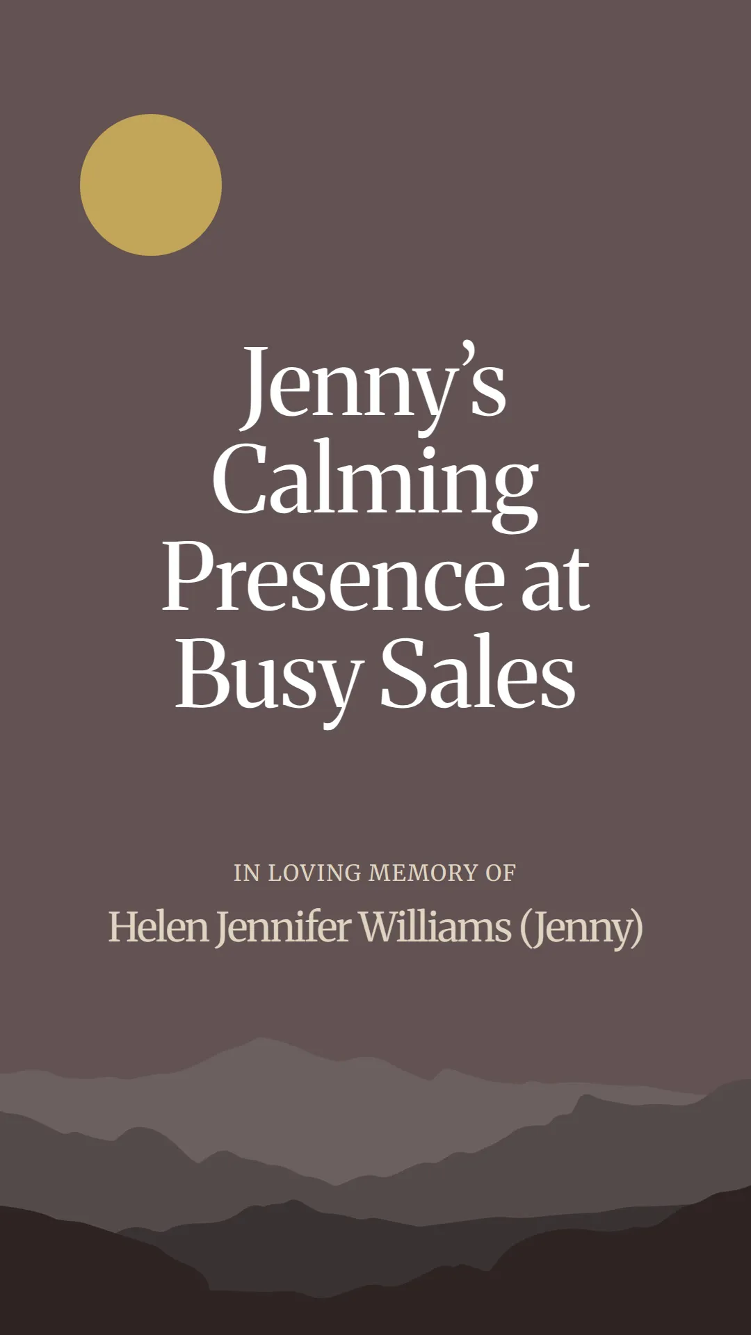 Jenny’s Calming Presence at Busy Sales