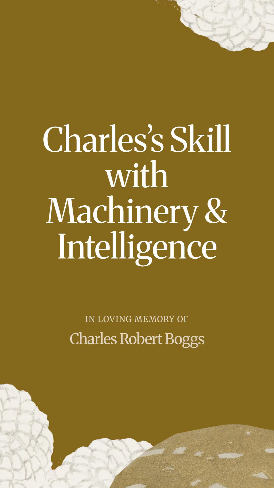 Charles’s Skill with Machinery and Intelligence
