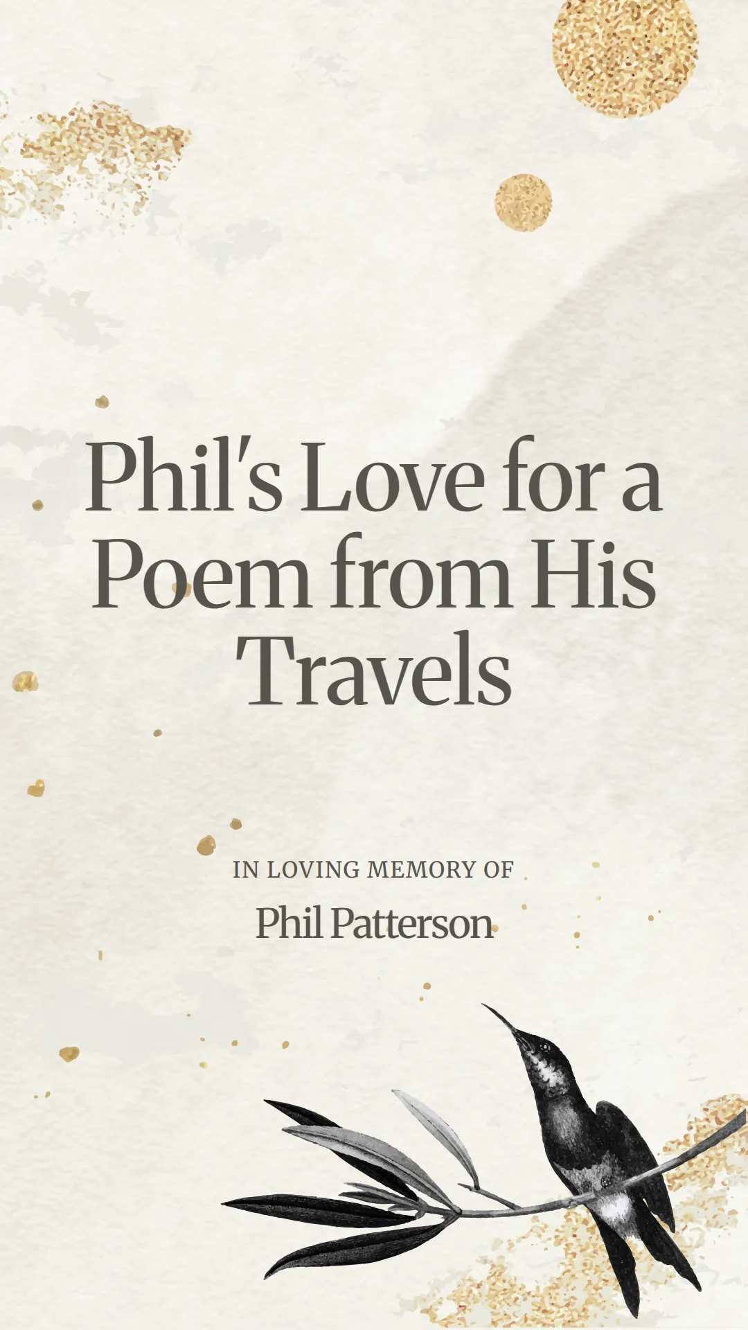 Phil's Love for a Poem from His Travels