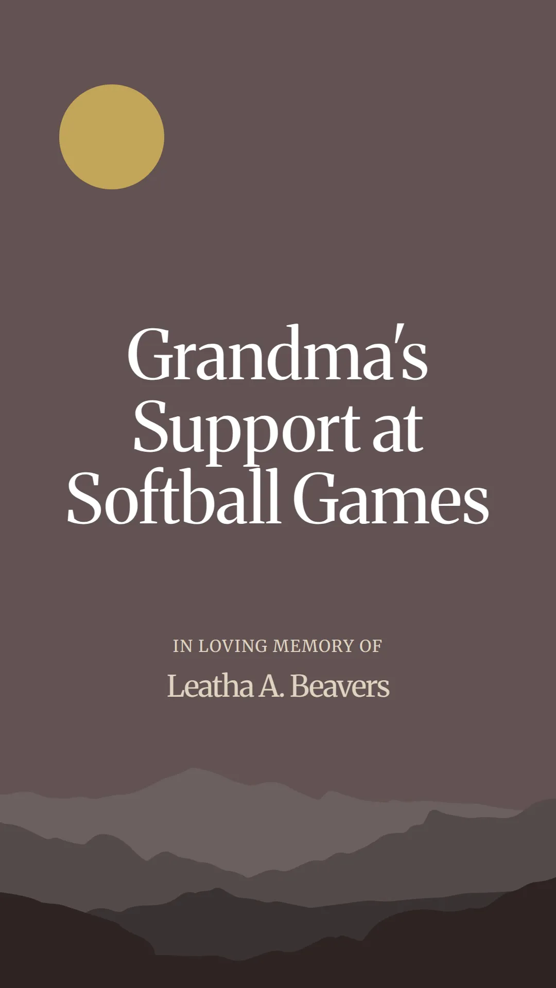 Grandma's Support at Softball Games