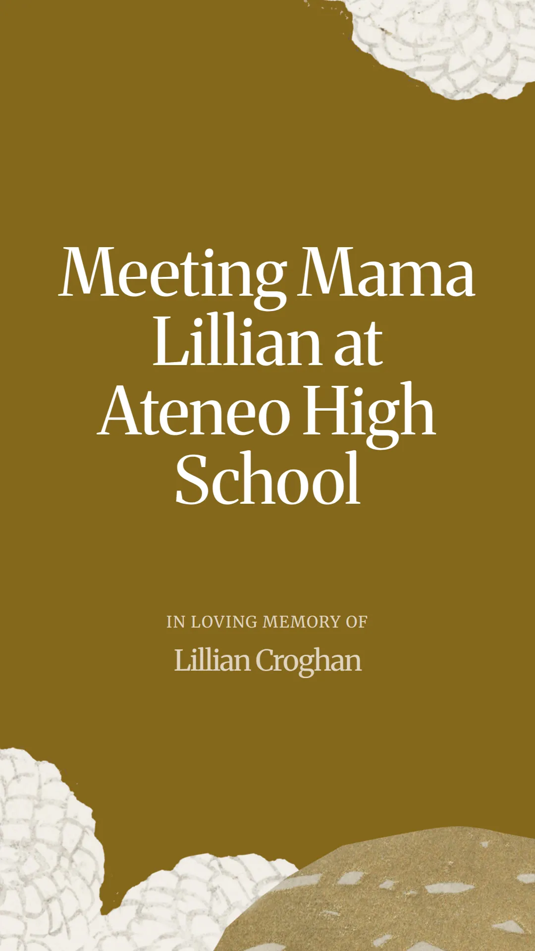 Meeting Mama Lillian at Ateneo High School