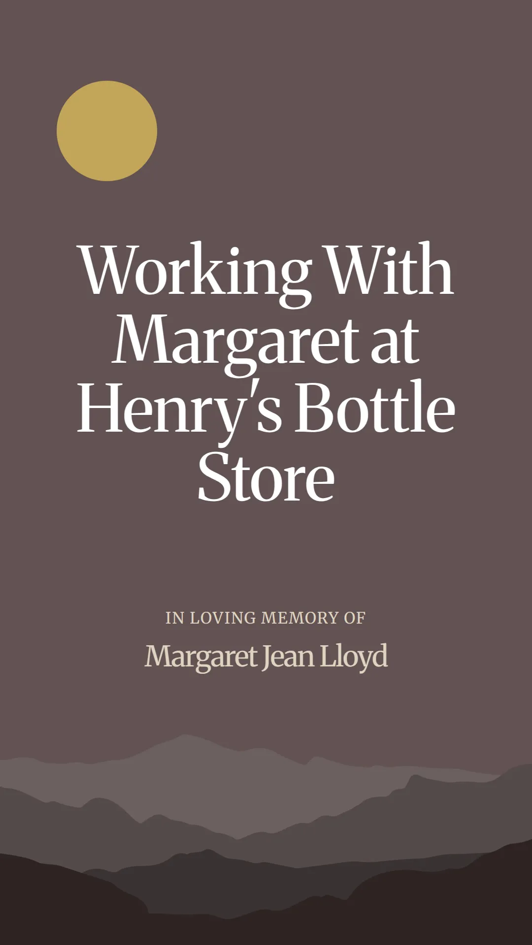 Working With Margaret at Henry's Bottle Store
