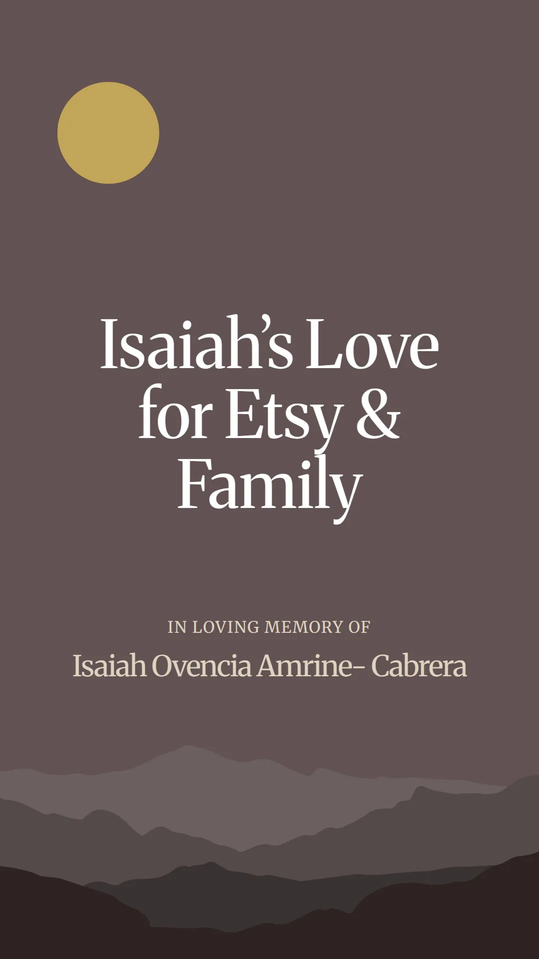 Isaiah’s Love for Etsy and Family