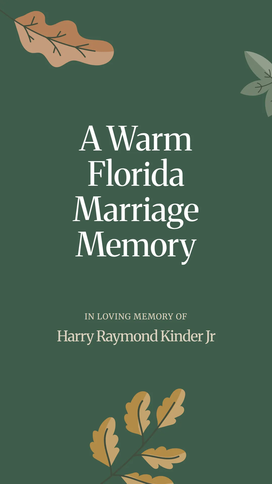 A Warm Florida Marriage Memory