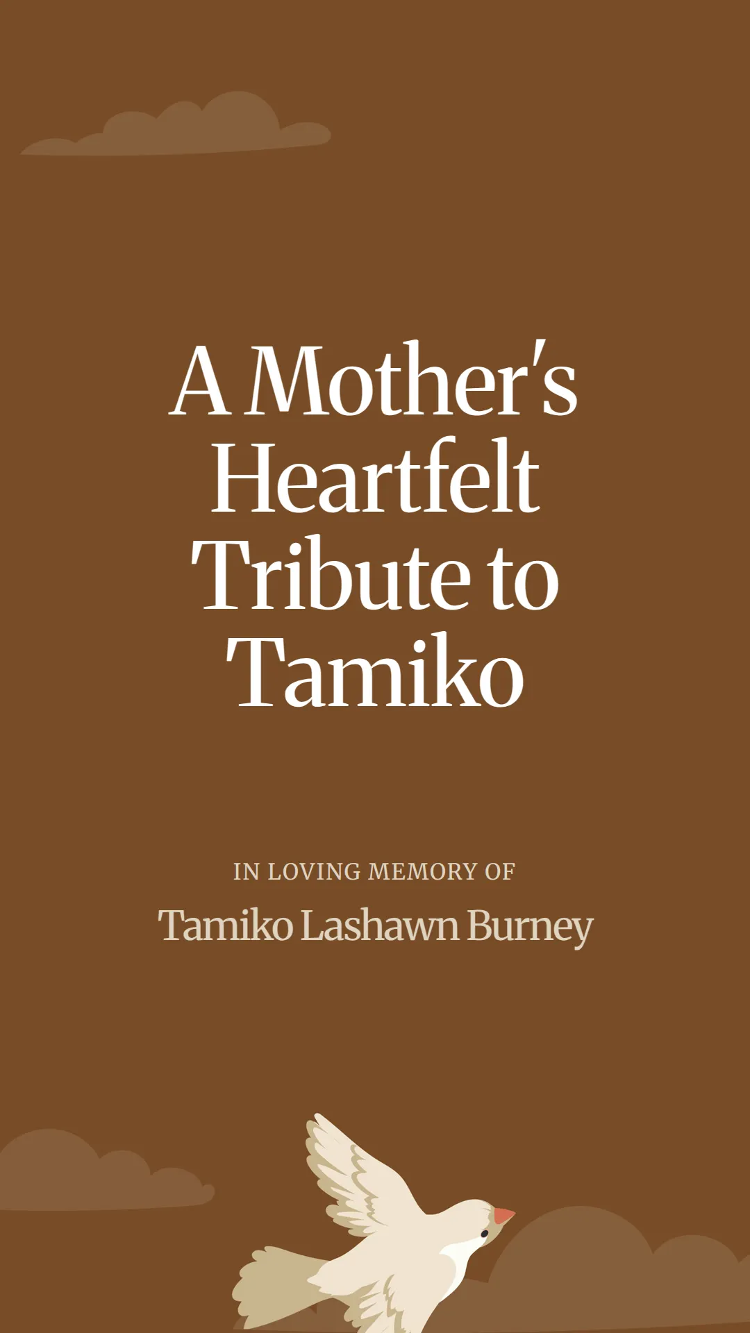 A Mother's Heartfelt Tribute to Tamiko
