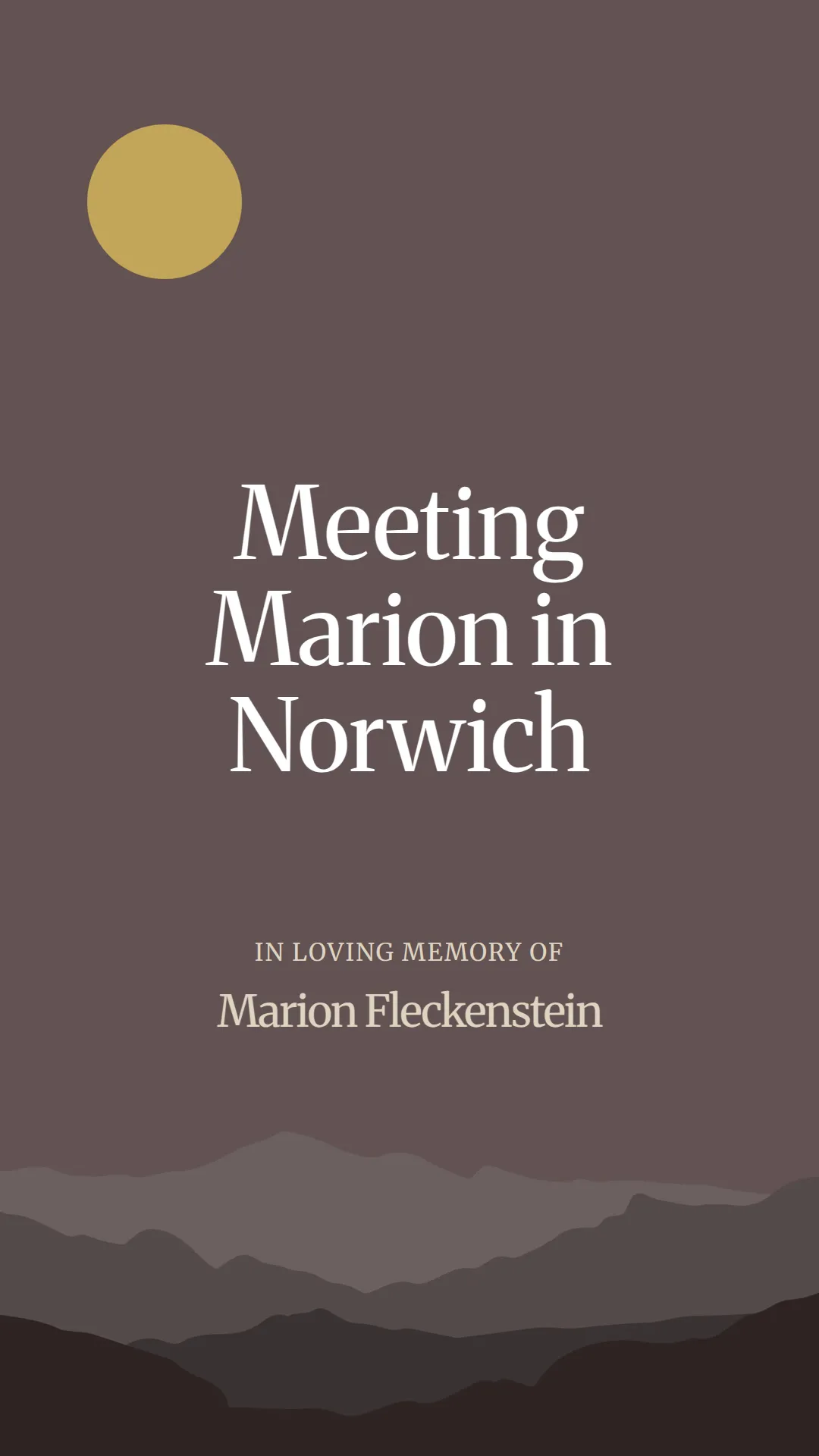 Meeting Marion in Norwich