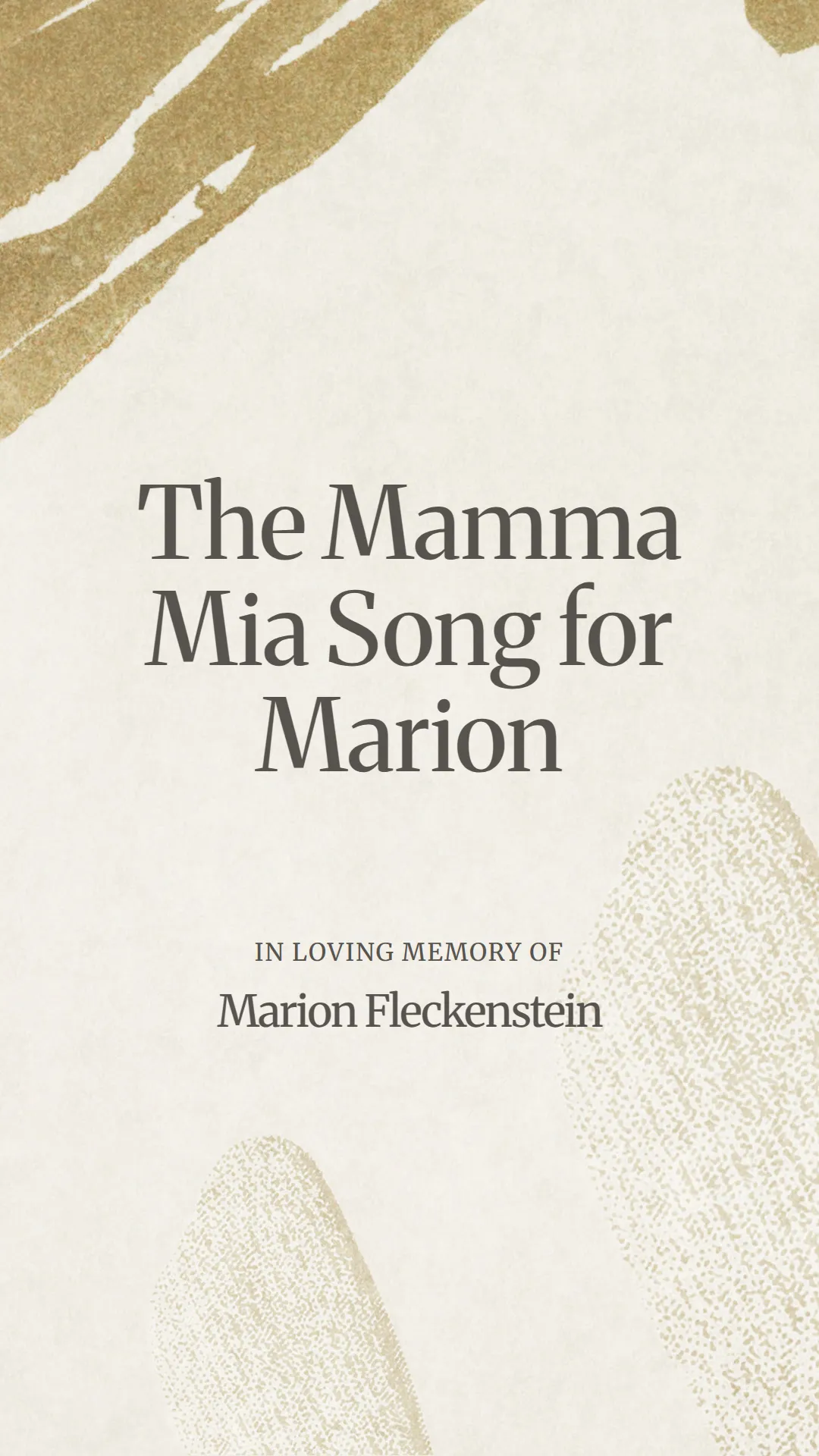 The Mamma Mia Song for Marion