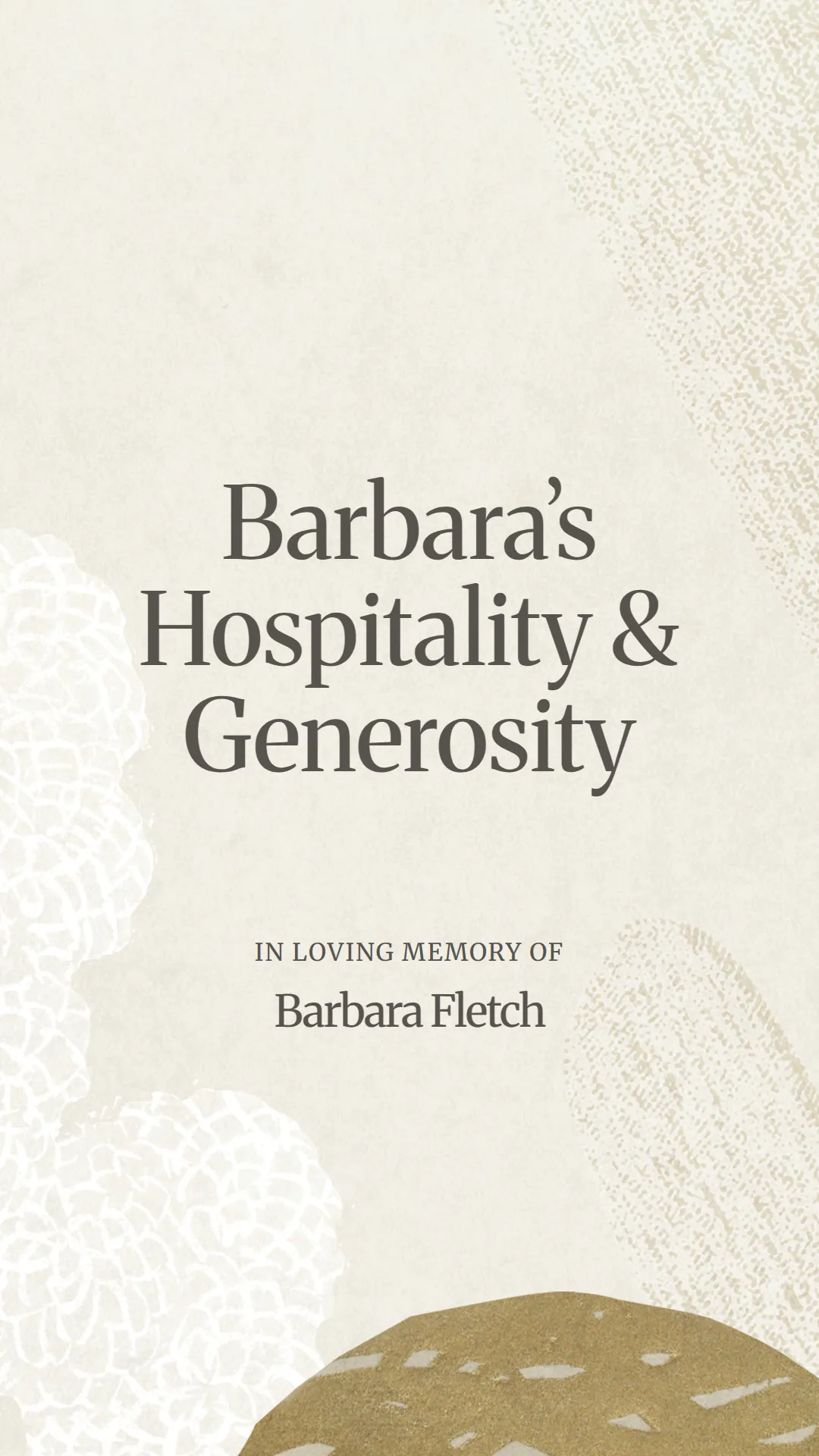 Barbara’s Hospitality and Generosity