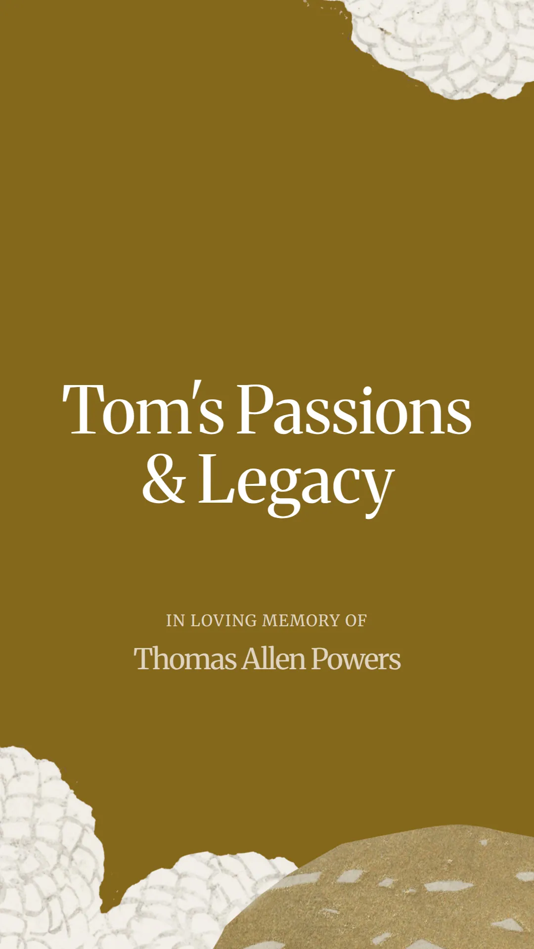 Tom's Passions and Legacy