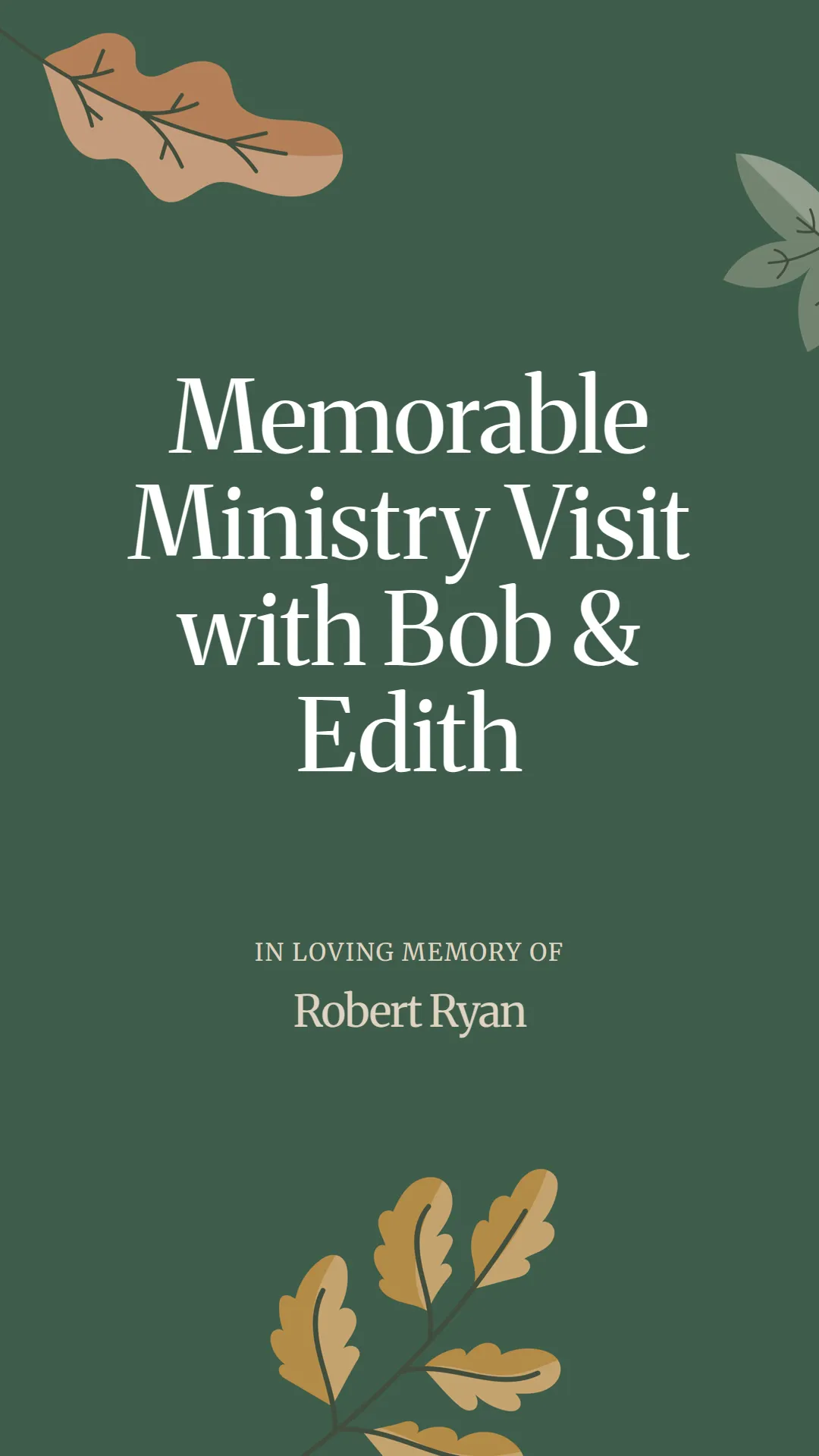 Memorable Ministry Visit with Bob and Edith