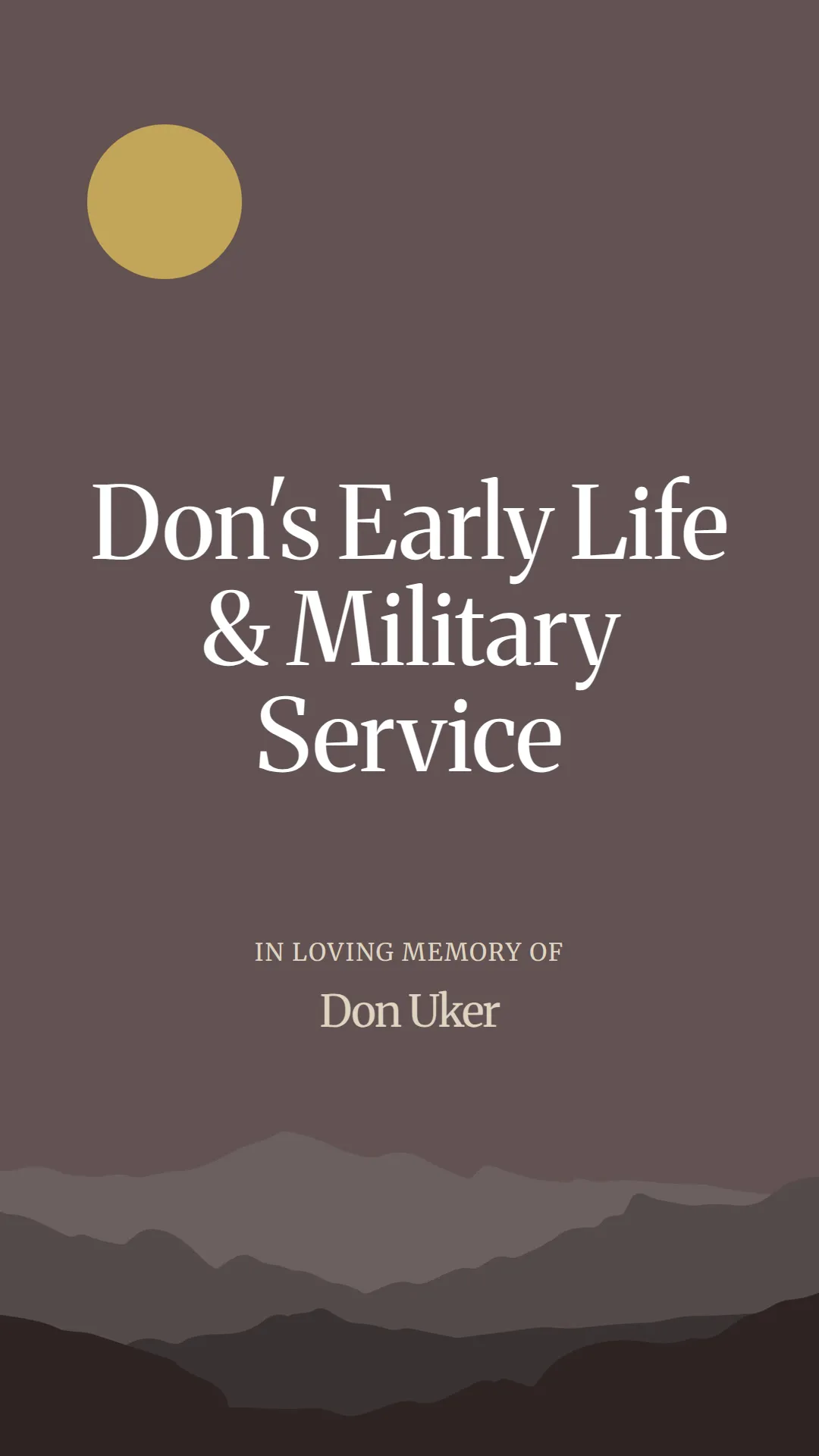Don's Early Life and Military Service