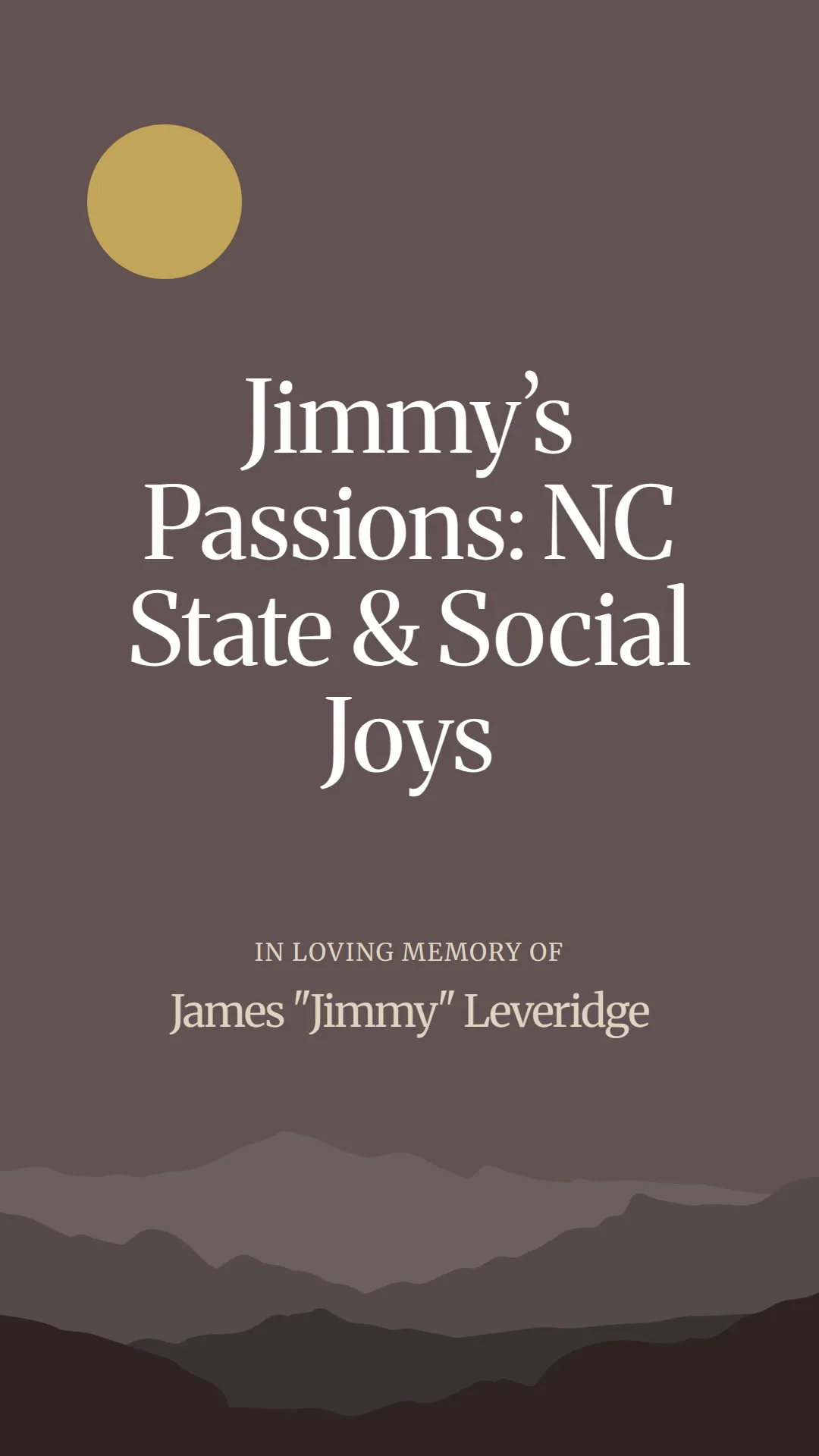 Jimmy’s Passions: NC State and Social Joys