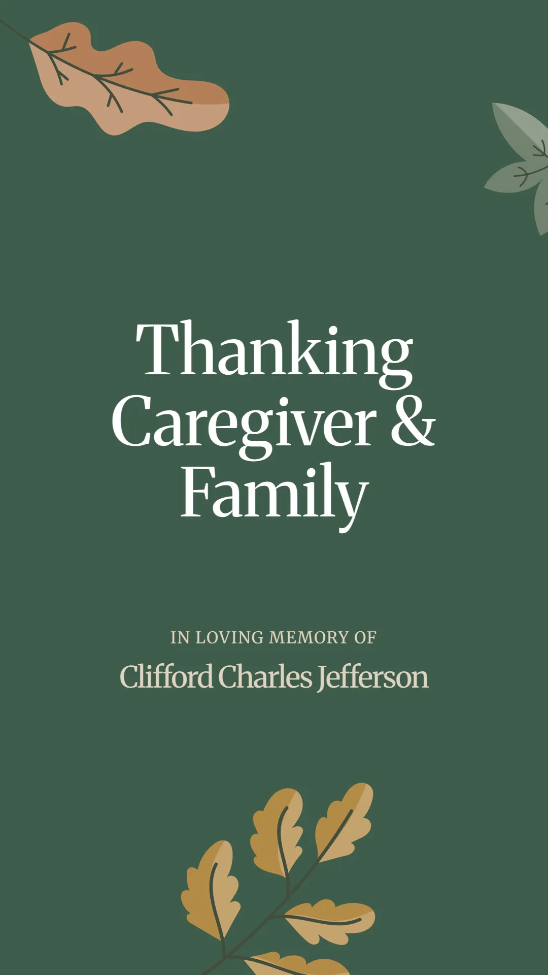 Thanking Caregiver and Family