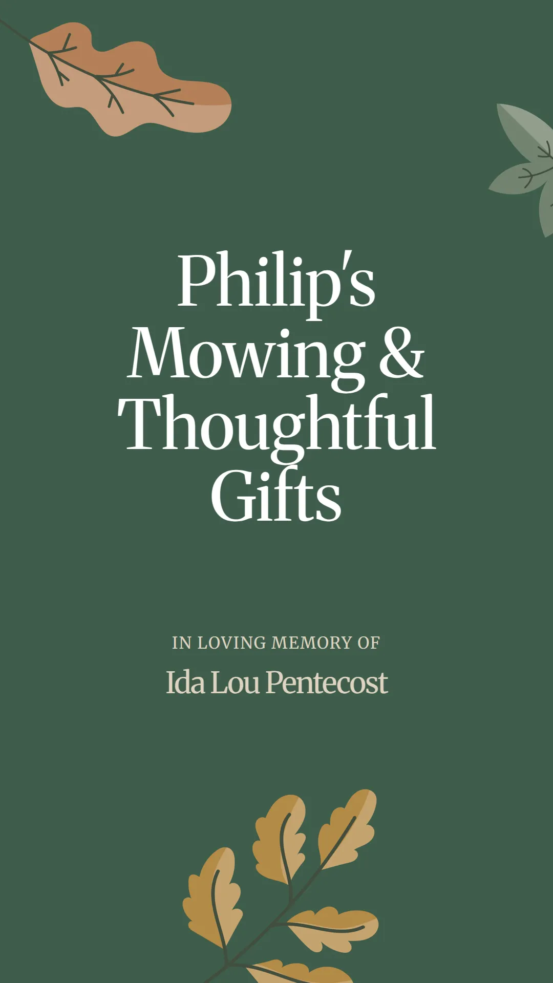 Philip's Mowing and Thoughtful Gifts