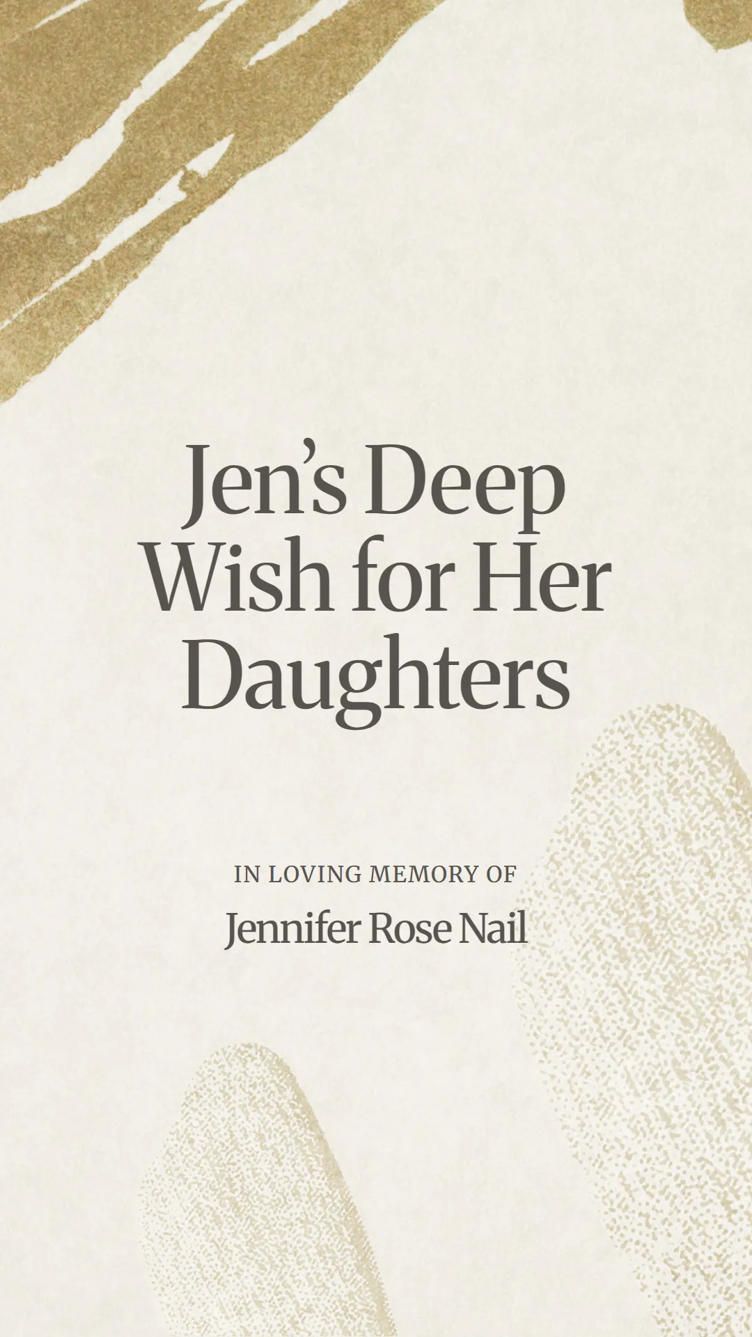 Jen’s Deep Wish for Her Daughters
