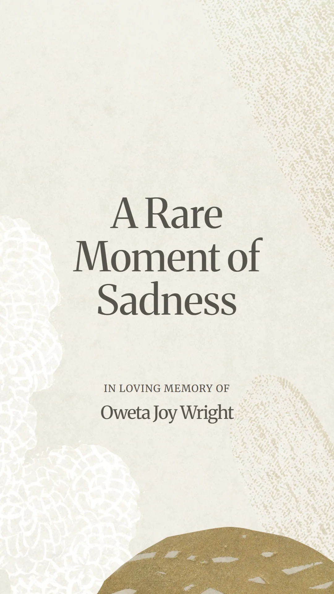 A Rare Moment of Sadness