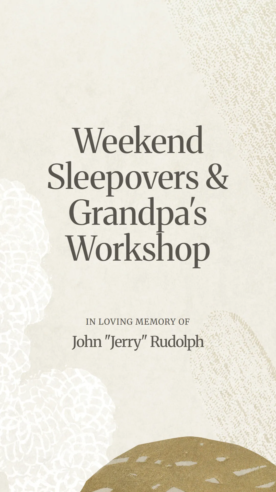 Weekend Sleepovers and Grandpa's Workshop