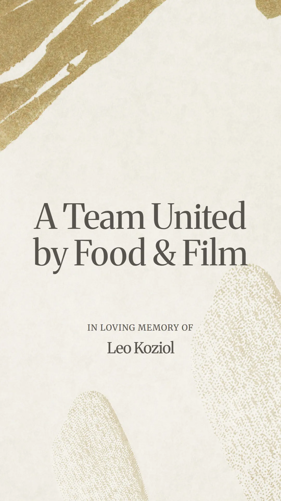 A Team United by Food and Film