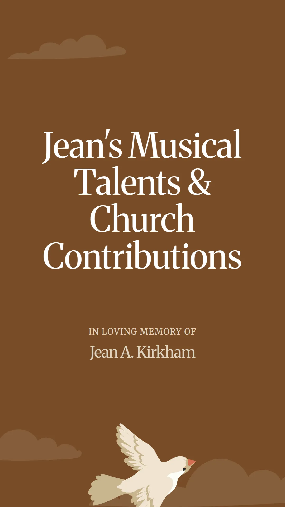 Jean's Musical Talents and Church Contributions
