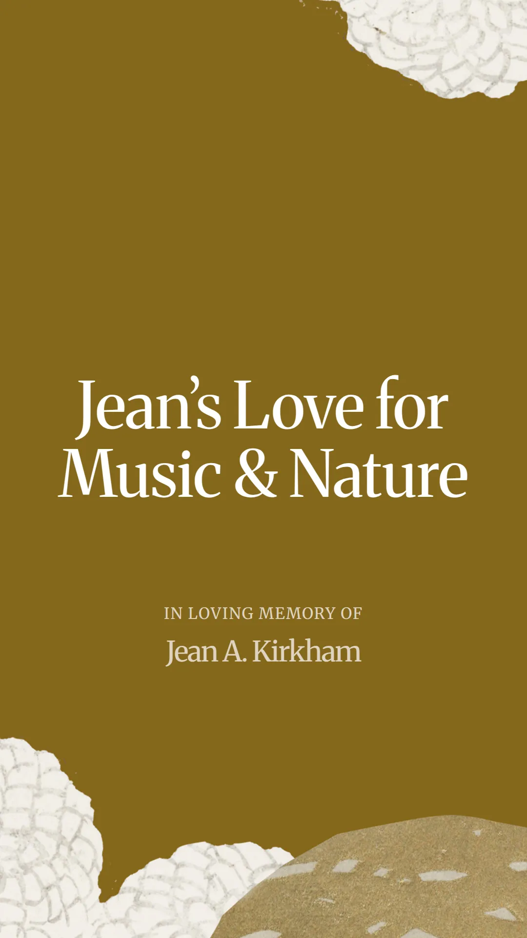 Jean’s Love for Music and Nature