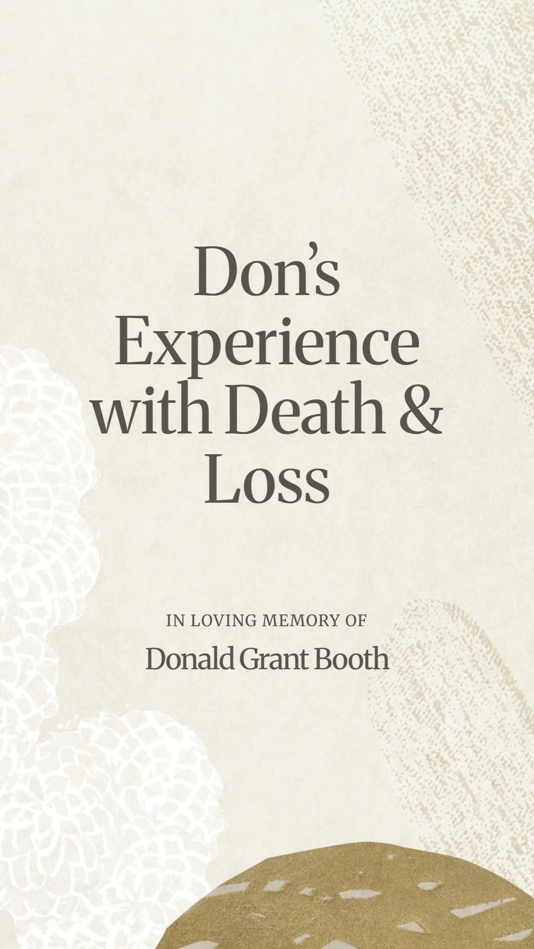Don’s Experience with Death and Loss