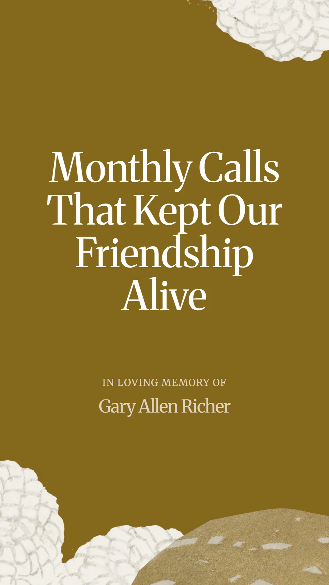 Monthly Calls That Kept Our Friendship Alive