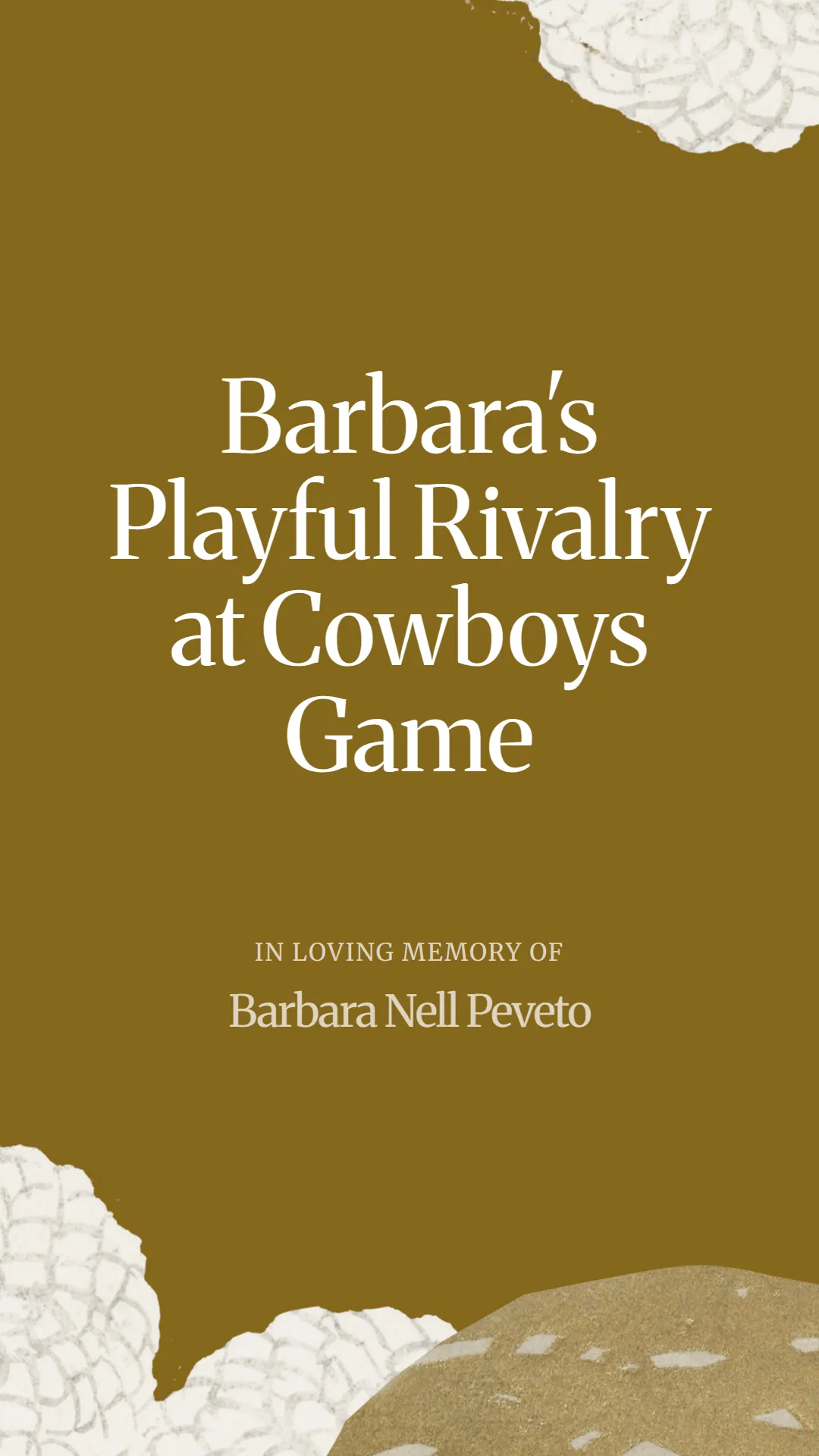 Barbara's Playful Rivalry at Cowboys Game