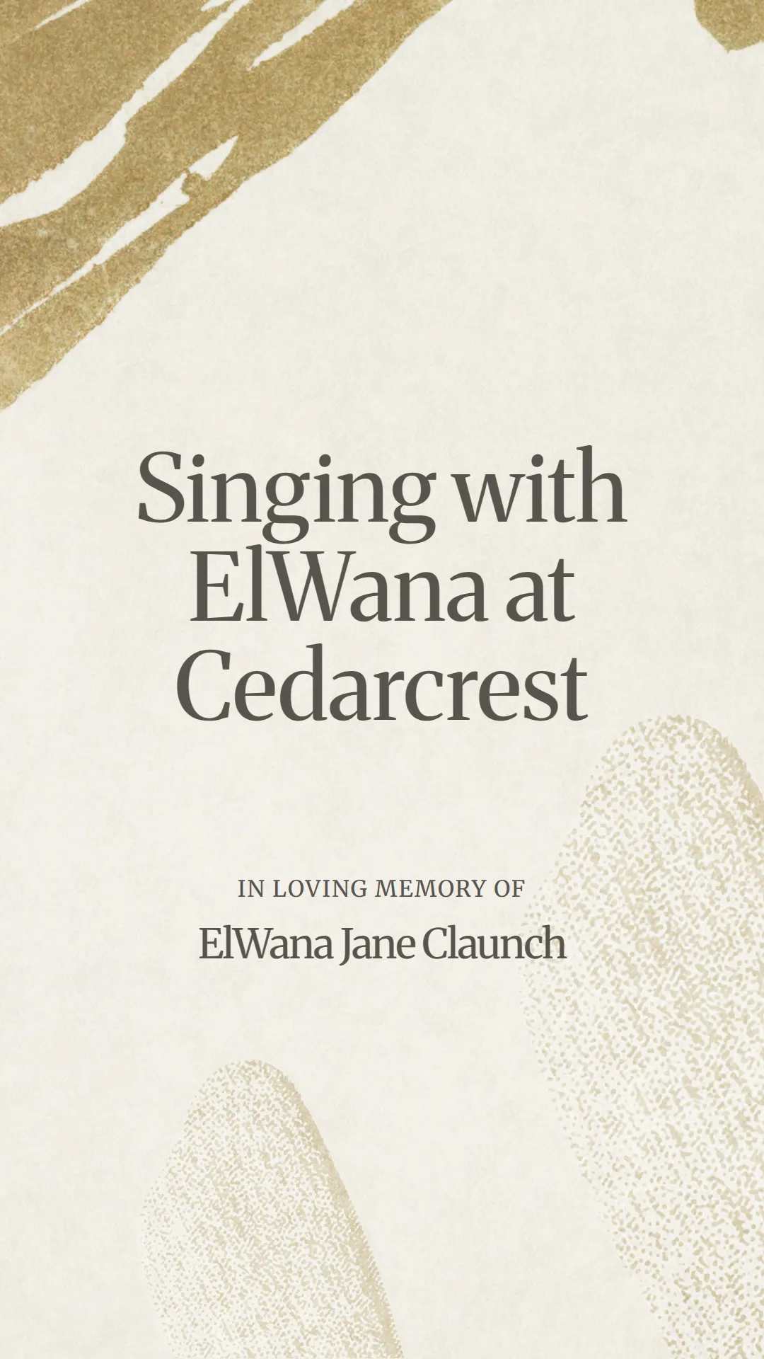 Singing with ElWana at Cedarcrest