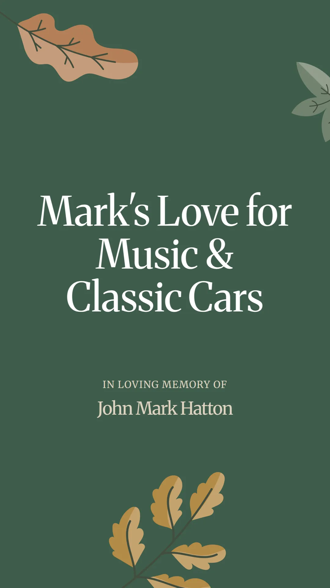 Mark's Love for Music and Classic Cars