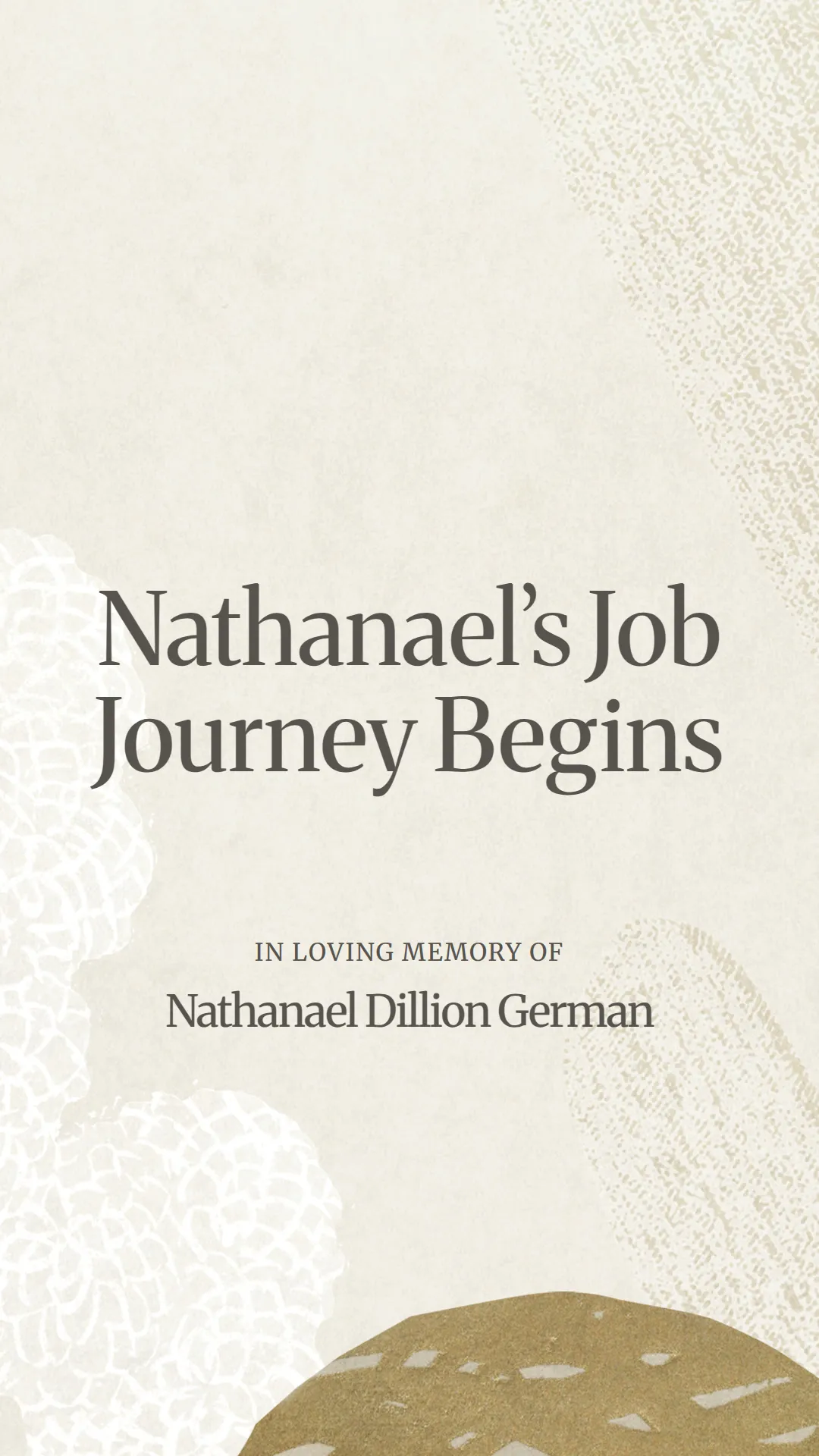 Nathanael’s Job Journey Begins