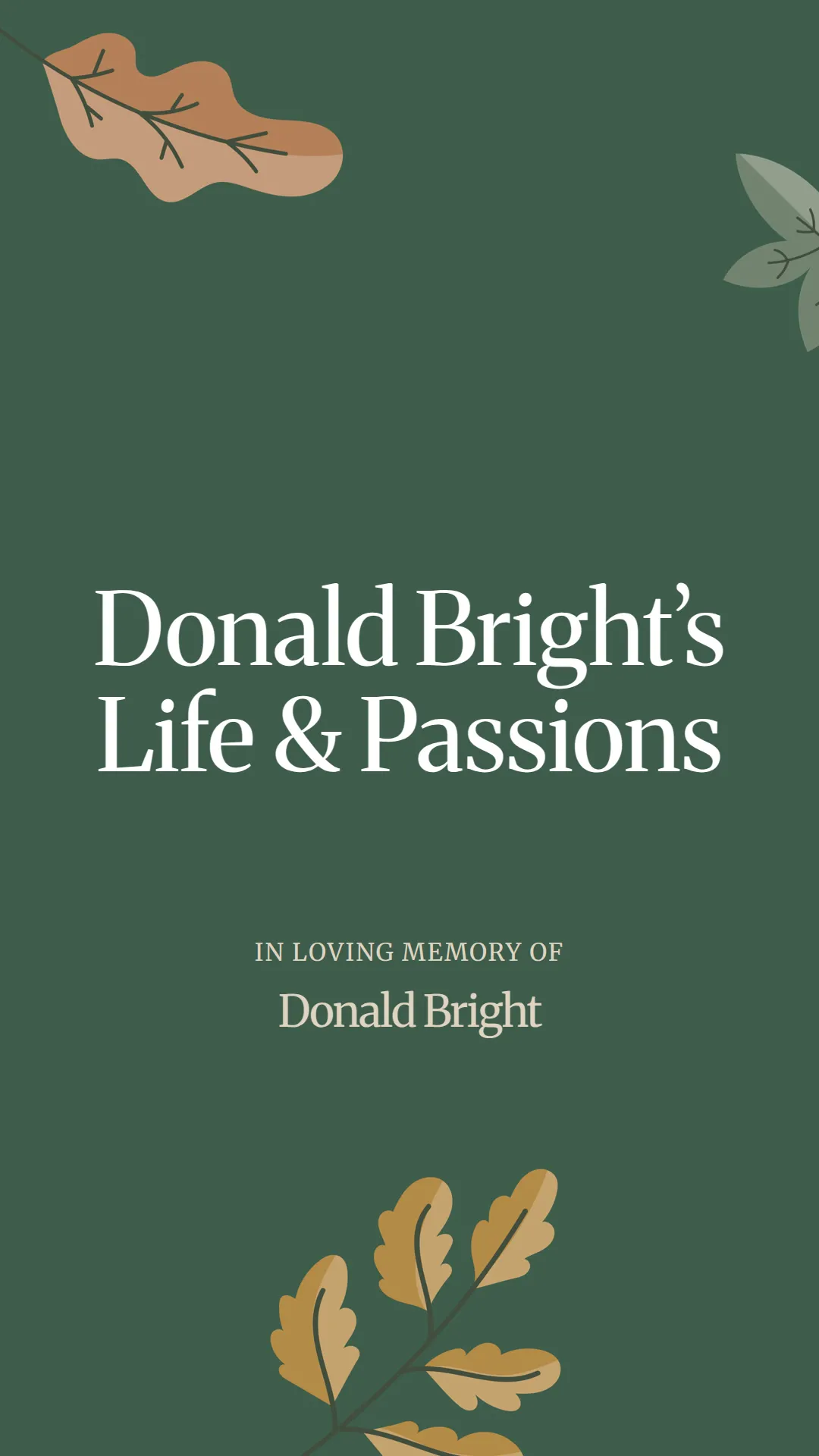 Donald Bright’s Life and Passions
