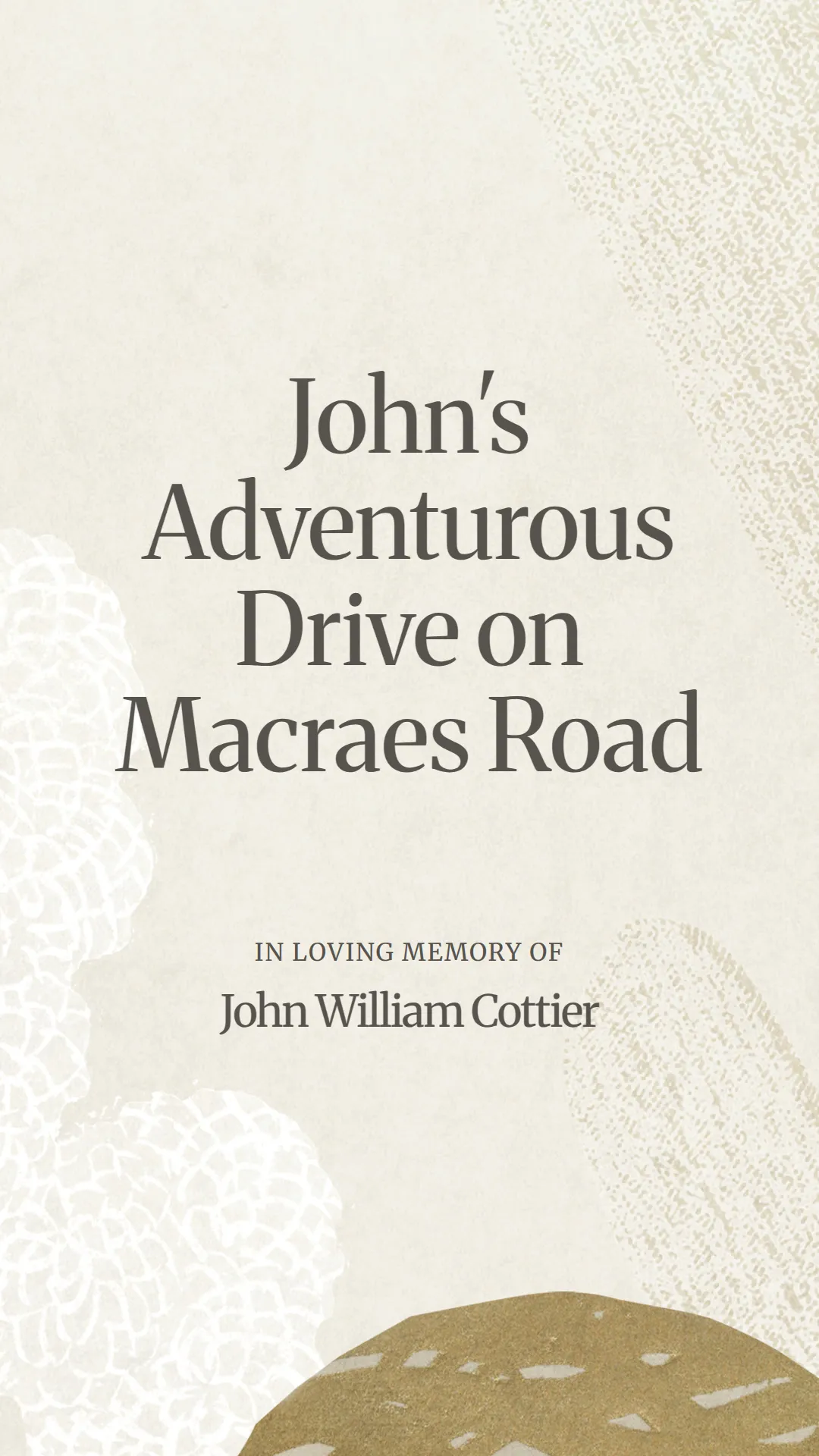 John's Adventurous Drive on Macraes Road
