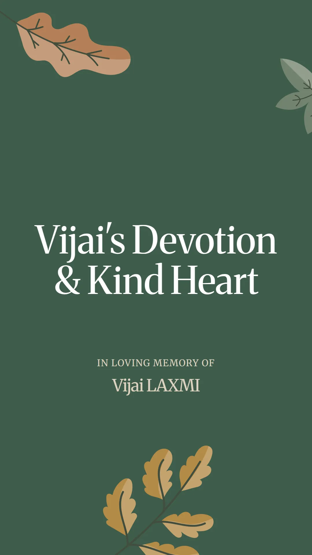 Vijai's Devotion and Kind Heart