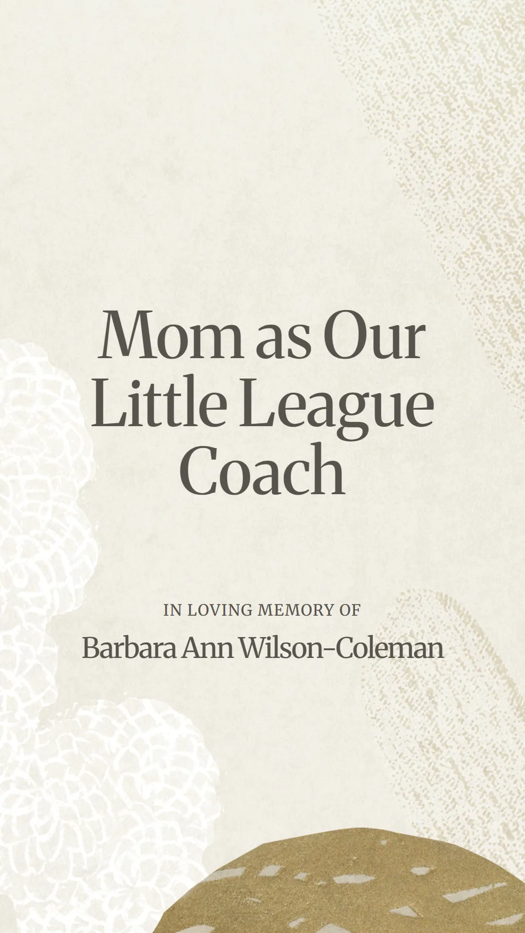 Mom as Our Little League Coach