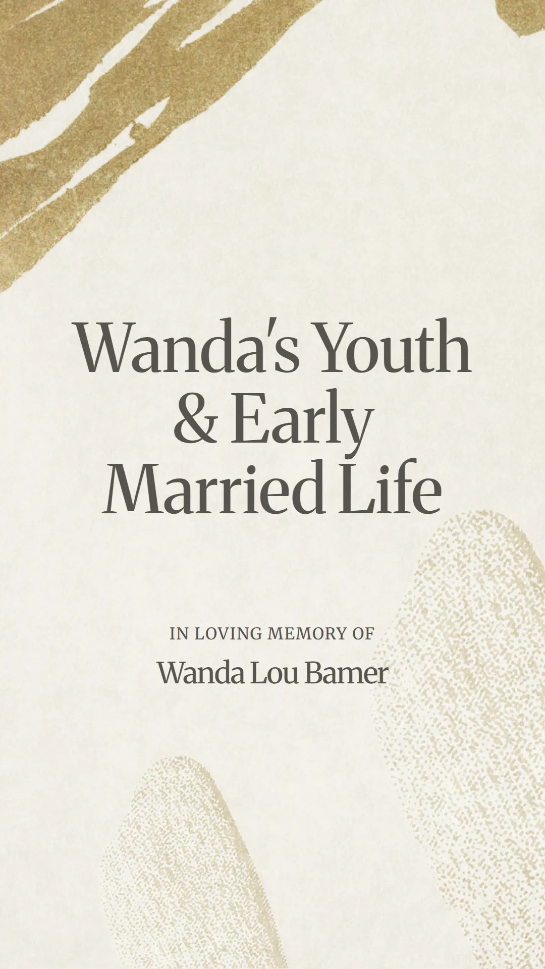 Wanda's Youth and Early Married Life